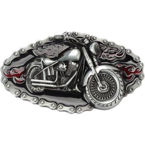 🆕Men's Silver Imported Zinc Alloy Western Cowboy Motorcyclist Belt Buckles